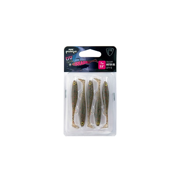 Fox Rage Slick Shad Ultra UV Lures 7cm Motor Oil