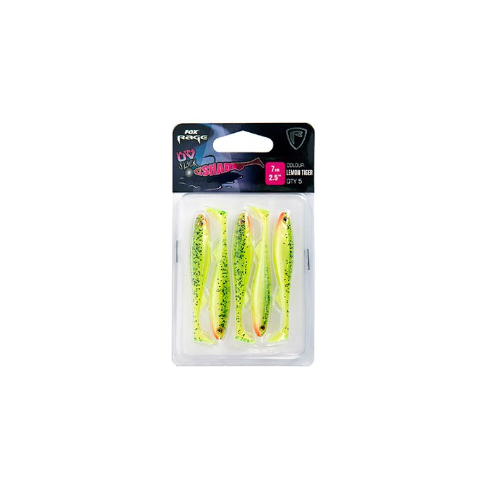 Fox Rage Slick Shad Ultra UV Lures 7cm Lemon Tiger