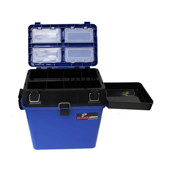 Grandeslam Blue Seat and Tackle Box + Side Tray