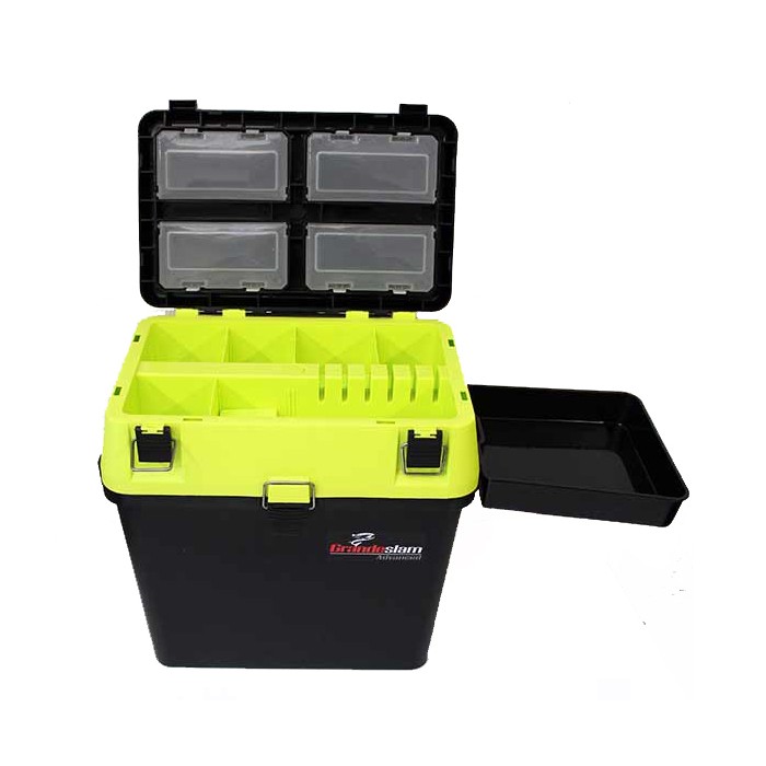 Grandeslam Seamaster Hi Vis Seat and Tackle Box + Side Tray