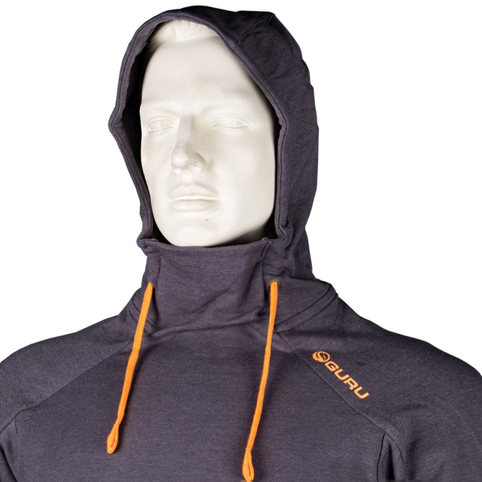 Guru Lightweight Charcoal Hoodie  Hood Up
