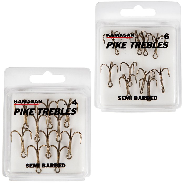 Kamasan Pike Trebles Semi Barbed Hooks