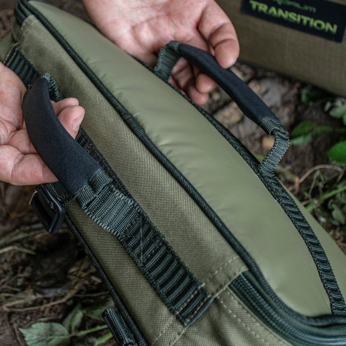 Korum Transition Fishing Cool Pouch Handles In Use