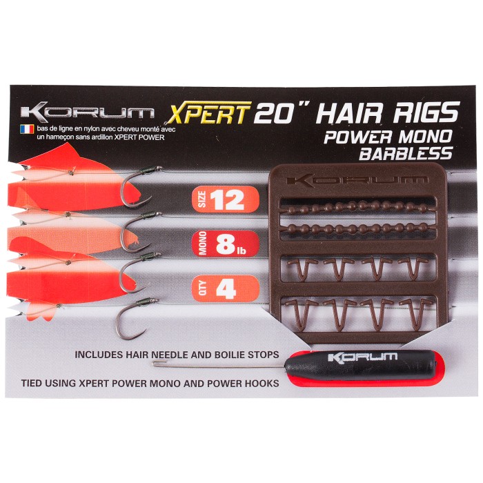 Korum Xpert Power Mono Hair Rigs Barbless