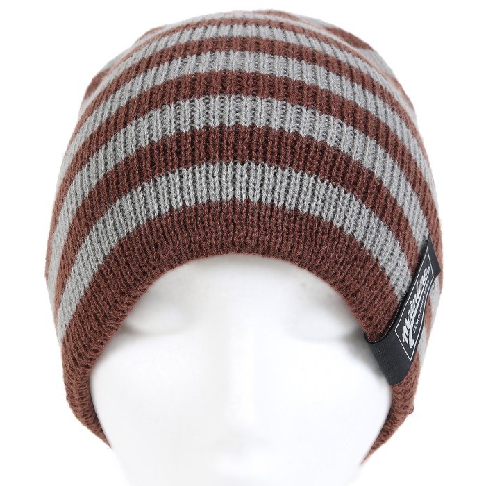 Mainline Brown & Grey Stripped Beanie