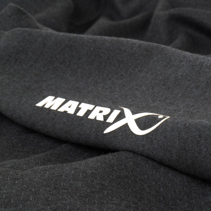 Matrix Minimal Black Marl Fishing Hoodie Arm Logo