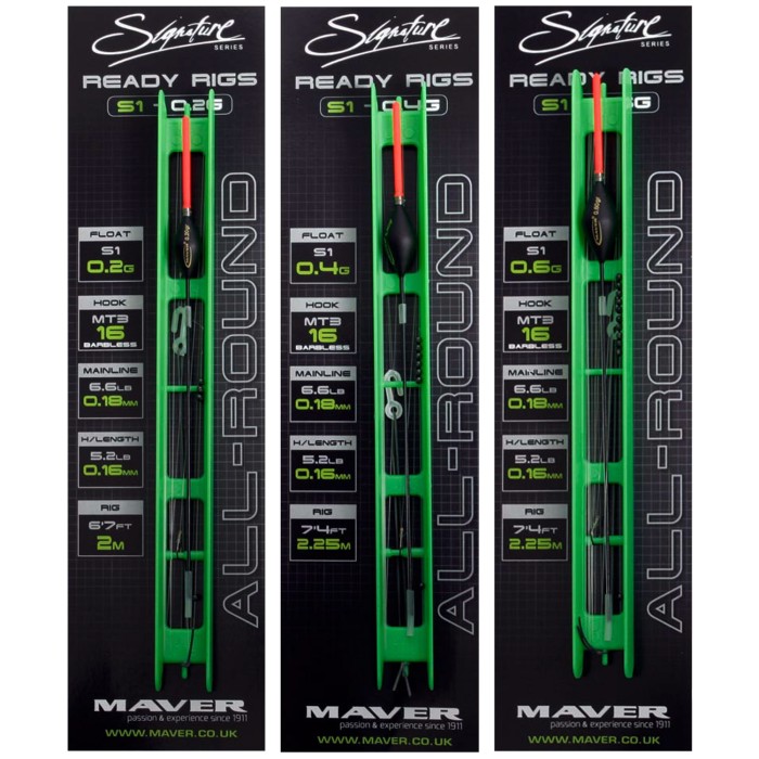 Maver Signature S1 All Round Pole Rig Sizes