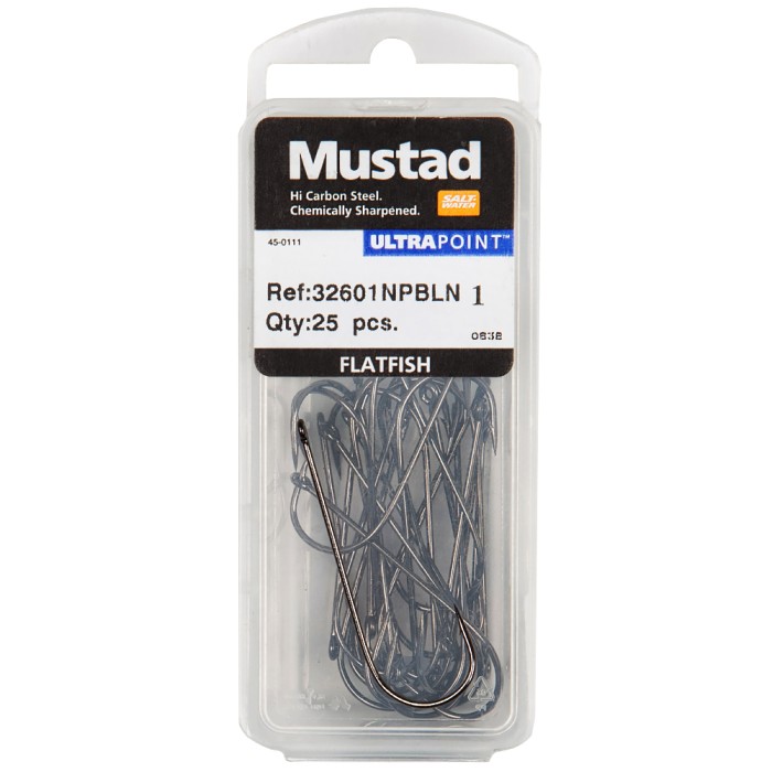 Mustad 32601BLN Flatfish Hooks Size 1