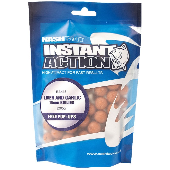 Nash Instant Action Liver And Garlic Boilies 15mm