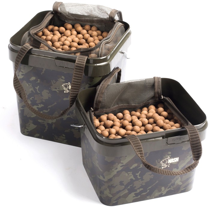 The Nash Airflow Boilie Bags in 17 litre Nash Buckets
