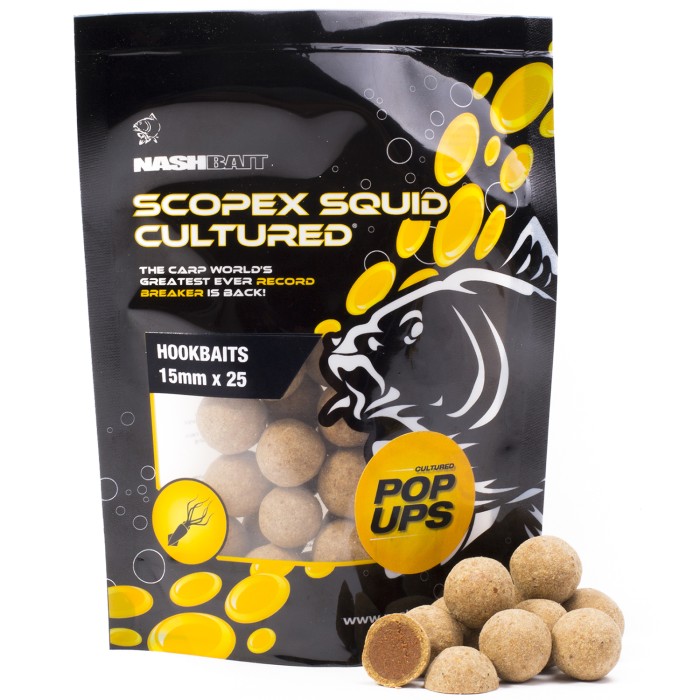 Nash Scopex Squid Cultured Pop Ups 15mm Packet