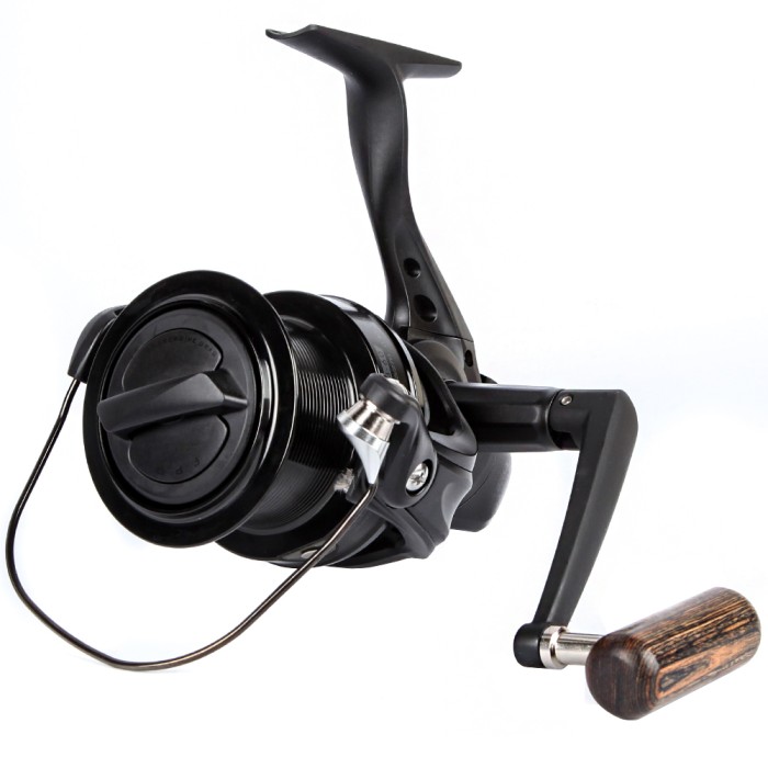 Okuma Custom Black Reel Angled View