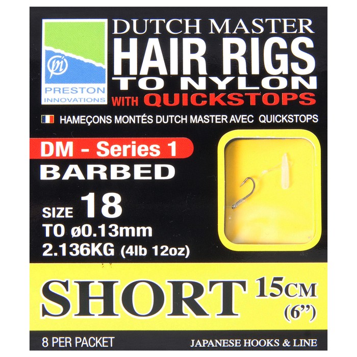 Preston Dutch Master Hair Rig with Quickstop Short (15cm)