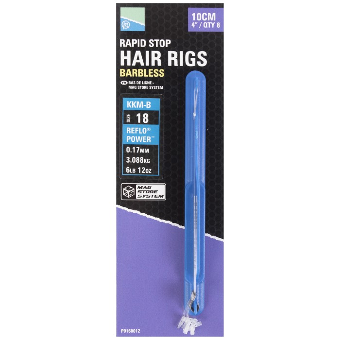 Preston MSS 4" Rapid Stop Hair Rig 18 KKM-B