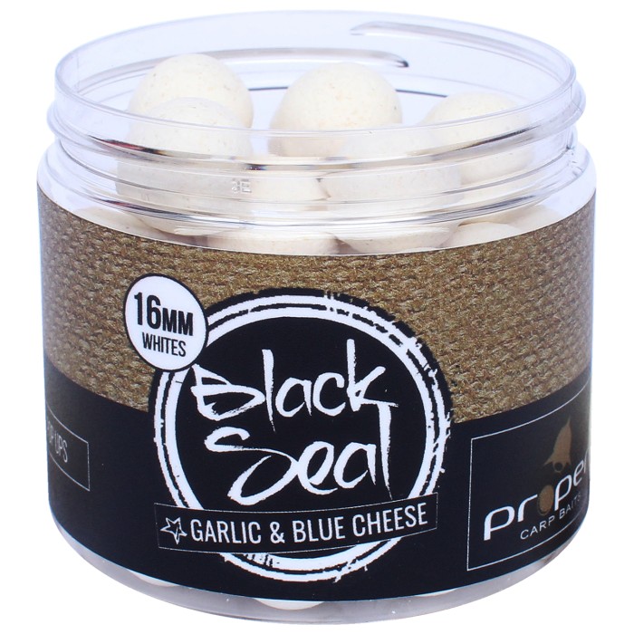 Proper Carp Baits Black Seal Pop Ups White 16mm