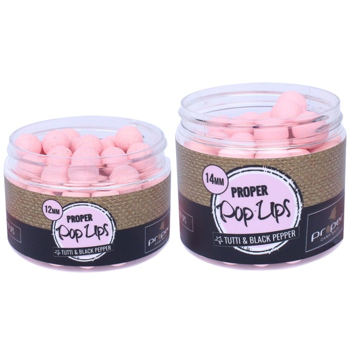 Proper Carp Baits Tutti N' Black Pepper Pop Ups Pale Pink