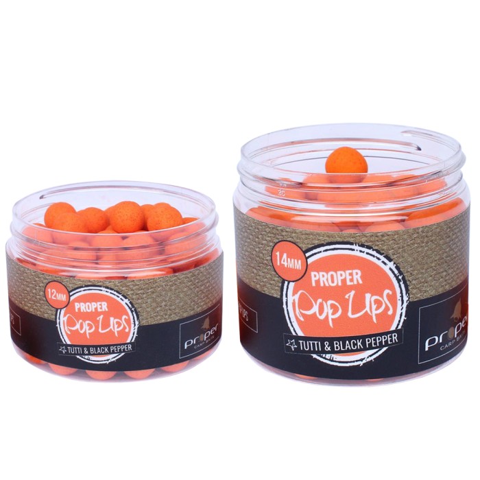 Proper Carp Baits Tutti N' Black Pepper Pop Ups Orange