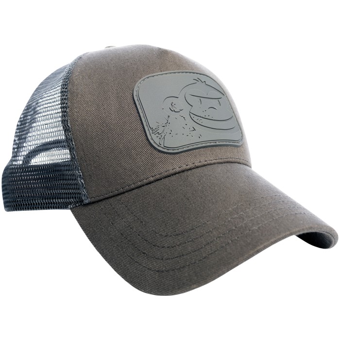 RidgeMonkey APEarel Dropback Trucker Fishing Cap Grey Side View