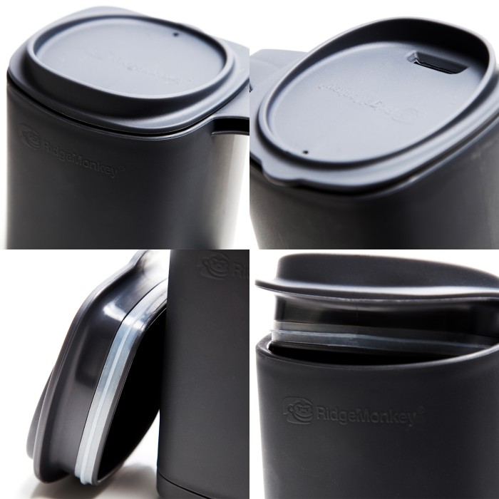 RidgeMonkey Thermo Fishing Mug Gunmetal Grey Close Ups