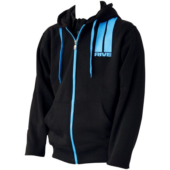 Rive Aqua Stripe Black Zipped Hoodie