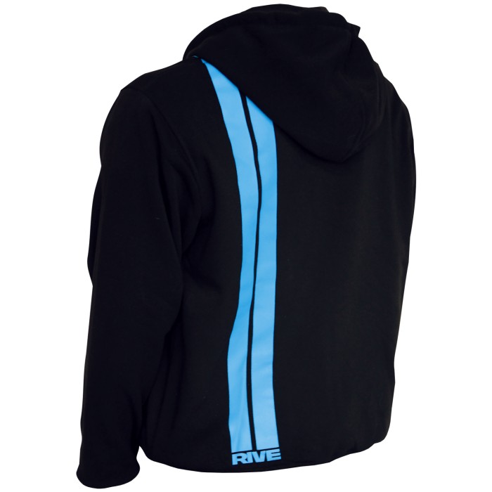 Rive Aqua Stripe Black Zipped Hoodie Back
