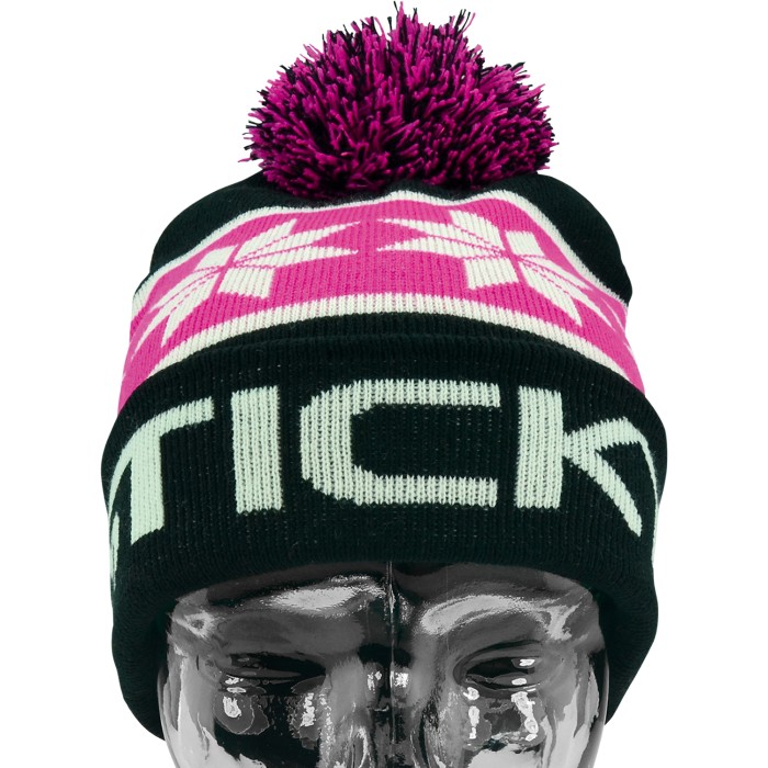 Sticky Baits Black Bobble Beanie Front