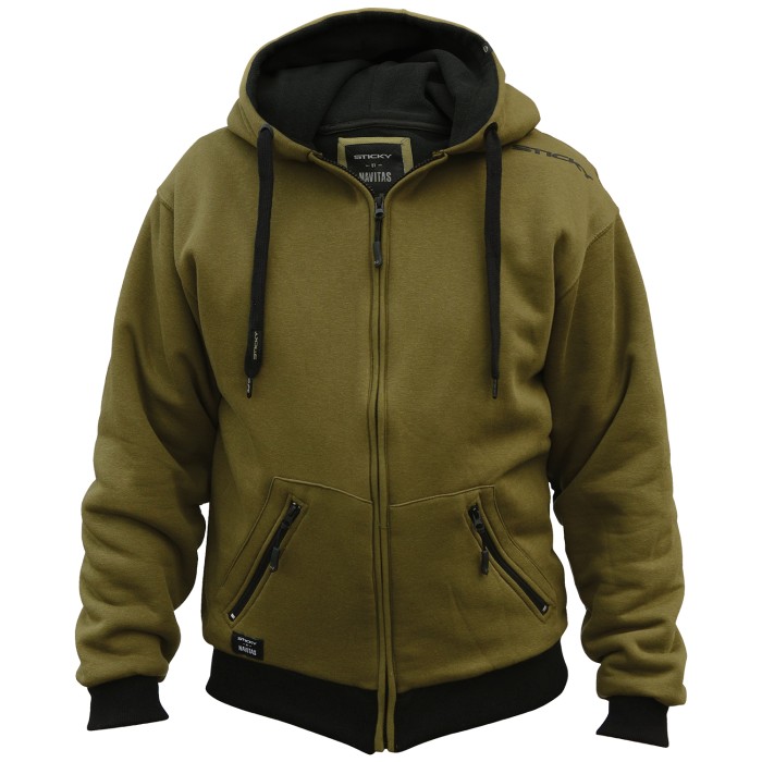 Sticky Baits Green Zip Hoody Front