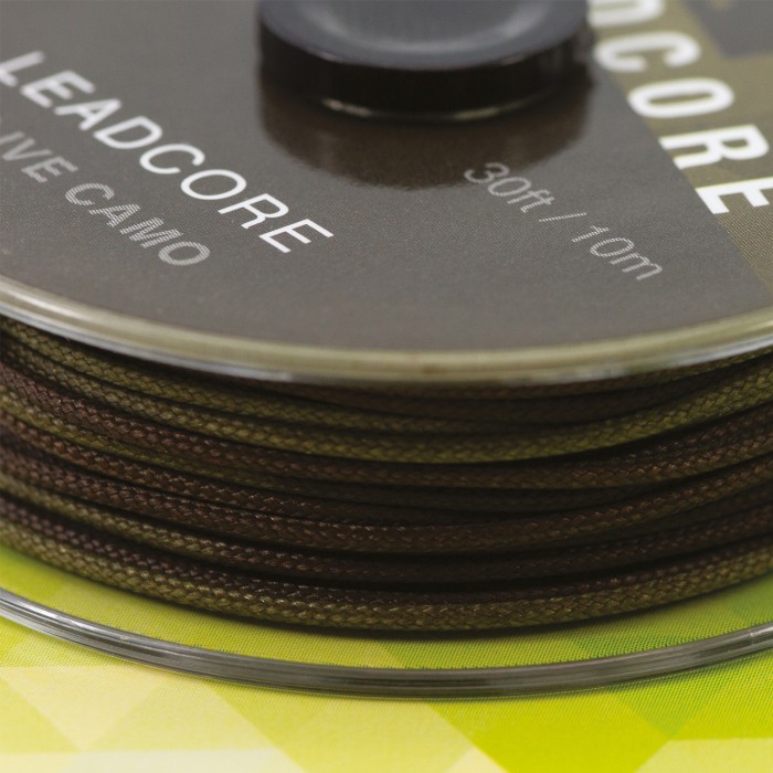 Thinking Anglers 10m Leadcore 45lb Olive Camo Close Up