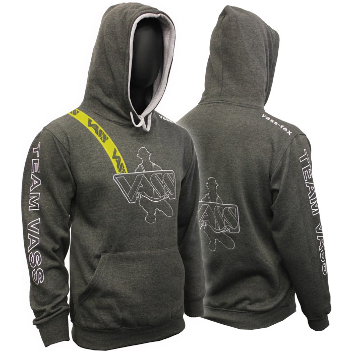 Vass Charcoal/Grey Hoody with Yellow Printed Strap