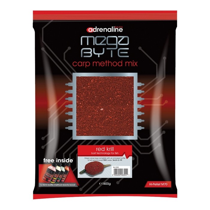 Adrenaline MegaByte Carp Method Mix Groundbait 1.4kg Red Krill