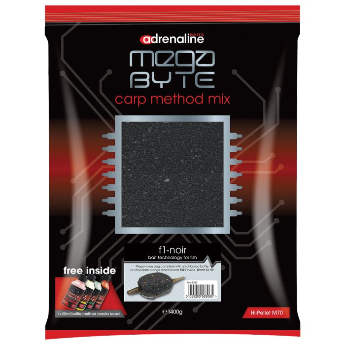 Adrenaline MegaByte Carp Method Mix Groundbait 1.4kg F1 Noir