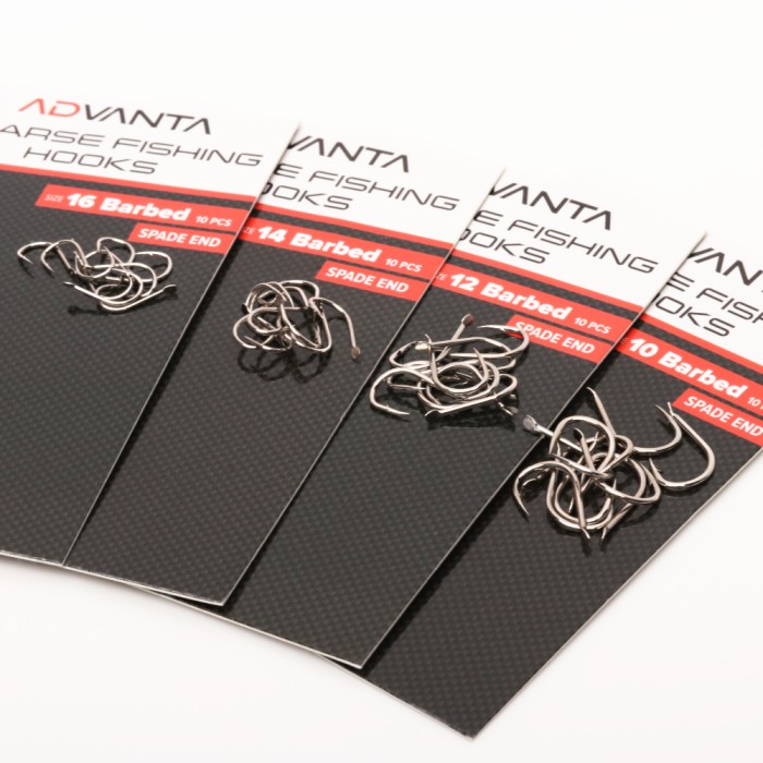 Advanta Coarse Spade End Fishing Hooks - Barbed