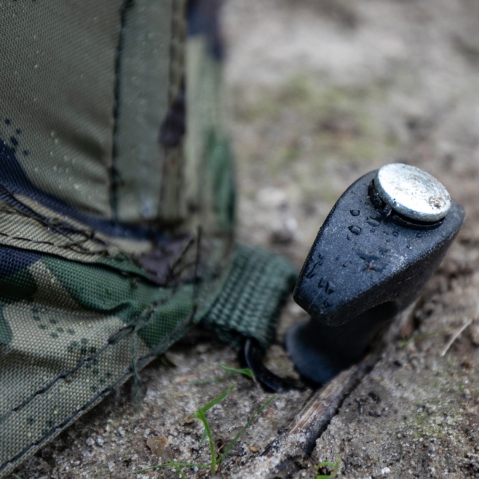 Advanta Discovery CCX 55inch Hermit Fishing Brolly In Use Peg