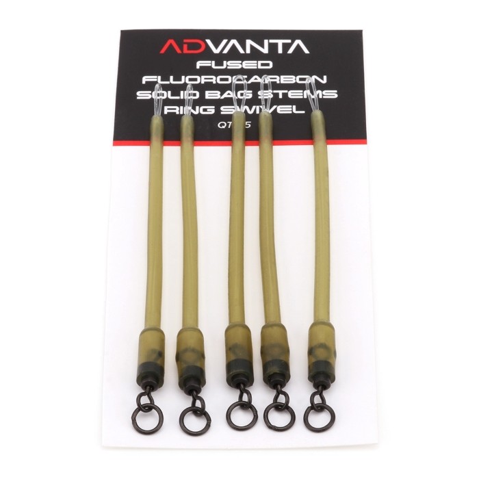 Advanta Fused Fluorocarbon Solid Bag Stems - Ring Swivel - Pack of 5