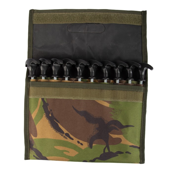 Advanta Heavy Duty Bivvy Peg Set x10 & Camo Pouch