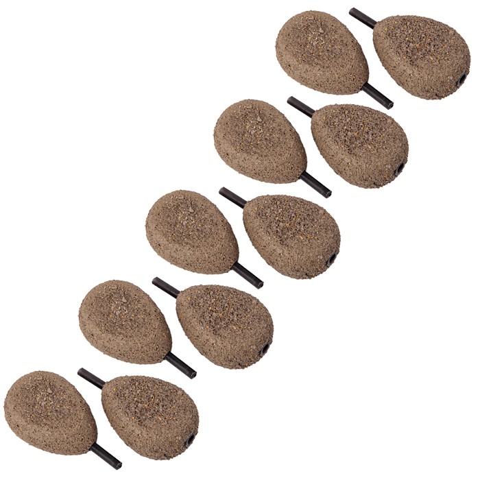 Advanta Inline Flat Pear Carp Fishing Lead - Pack of 10 3