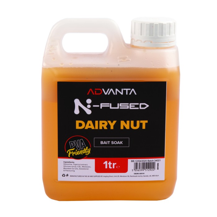 Advanta N-Fused Dairy Nut Fishing Bait Soak 1L