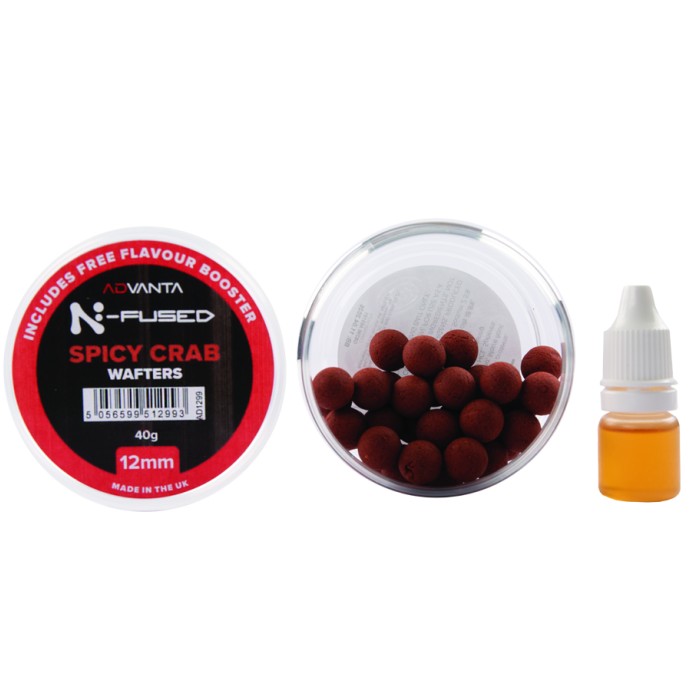 Advanta N-Fused Spicy Crab Fishing Wafters 12mm With Flavour Booster