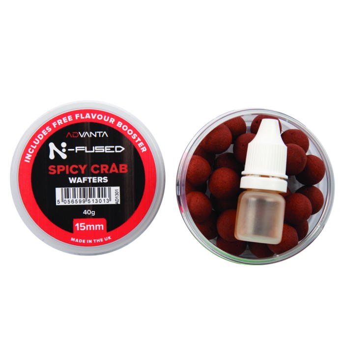Advanta N-Fused Spicy Crab Fishing Wafters 15mm With Flavour Booster
