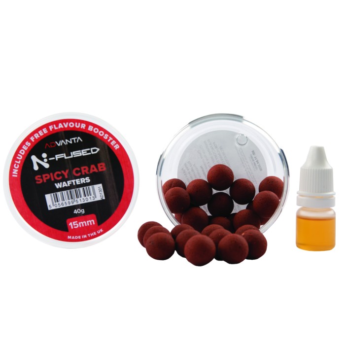 Advanta N-Fused Spicy Crab Fishing Wafters 15mm With Flavour Booster Close Up
