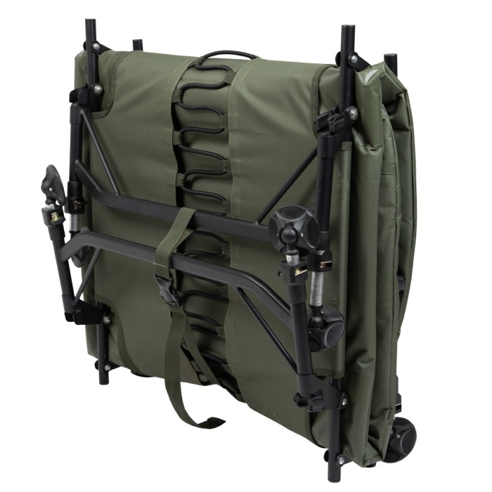 Advanta 6 Leg Green Session Bedchair Folded 1