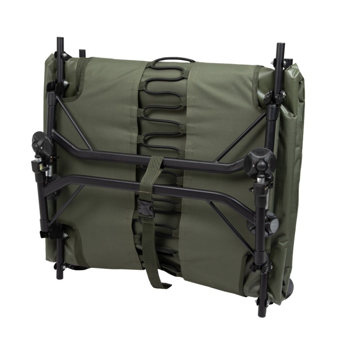 Advanta 6 Leg Green Session Bedchair Folded 3