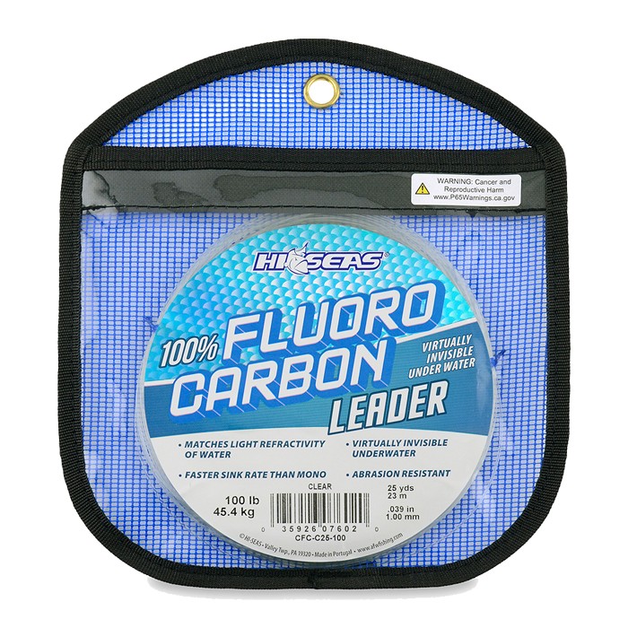 AFW HiSeas Clear 100% Fluorocarbon Leader 25yd