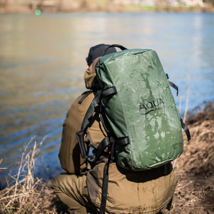 Aqua Black Series Torrent Duffel Fishing Bag In Use 2