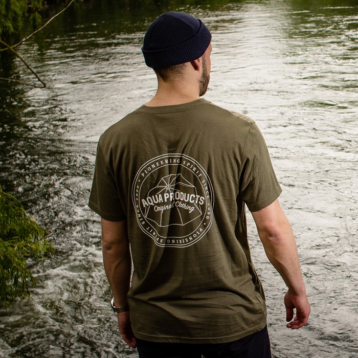 Aqua Products Big Logo Khaki T-Shirt 1