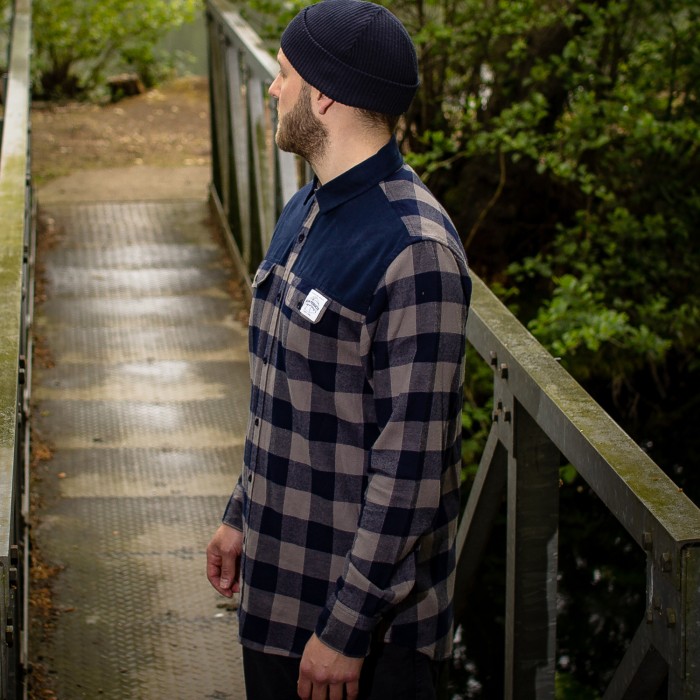 Aqua Products LS Blue Check Flannel Shirt 1