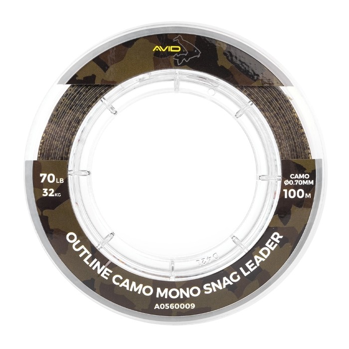 Fishing Line Snag Leaders Carp Fishing Avid Carp Outline Camo Mono Snag  Leader 100m