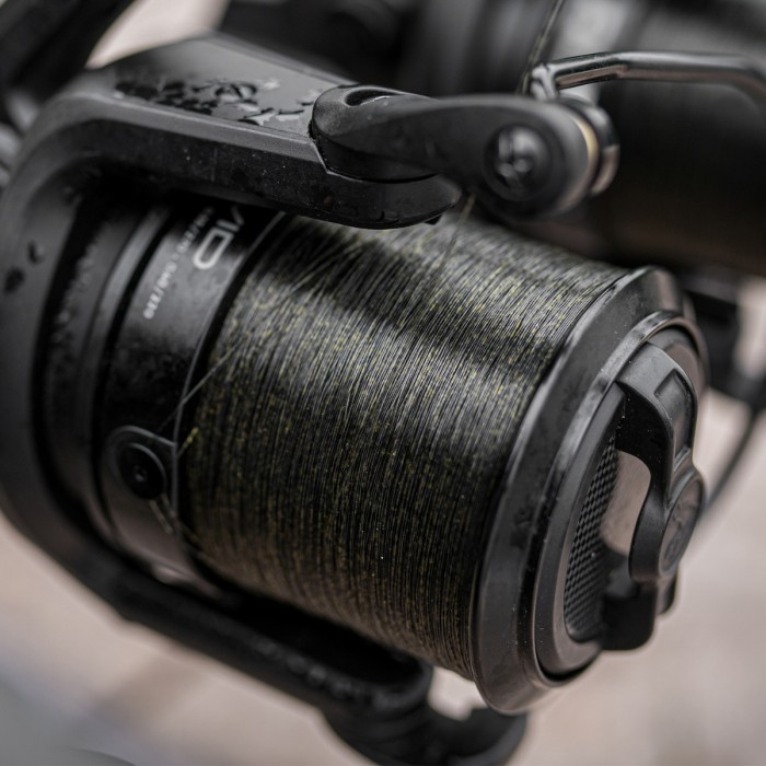 Avid Carp Outline Camo Reel Line In Use
