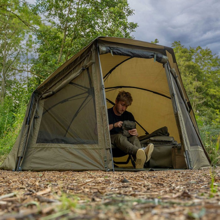 Avid Carp Revolve 60 Inch Brolly System In Use 1