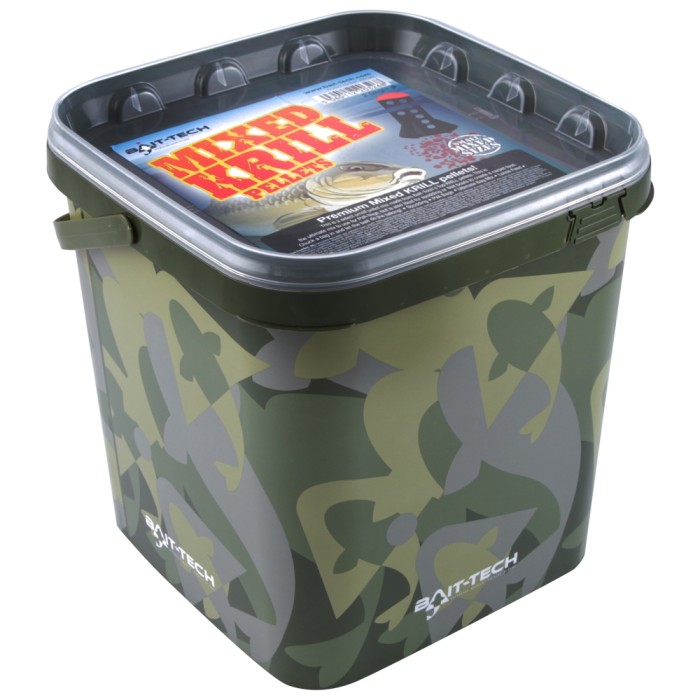Bait-Tech Mixed Krill Pellets In Camo Bucket 5
